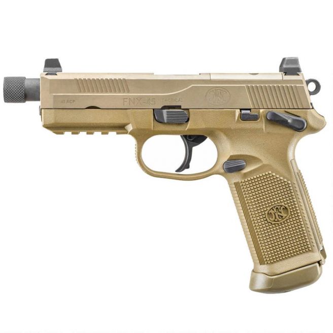 FN FNX-45 Tactical Threaded Barrel Flat Dark Earth .45 ACP 5.3-inch 15Rds