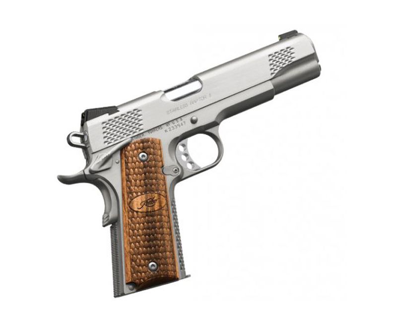 Kimber Stainless RAPTOR II 45ACP 5IN Stainless / ZEBRAWOOD 8RD