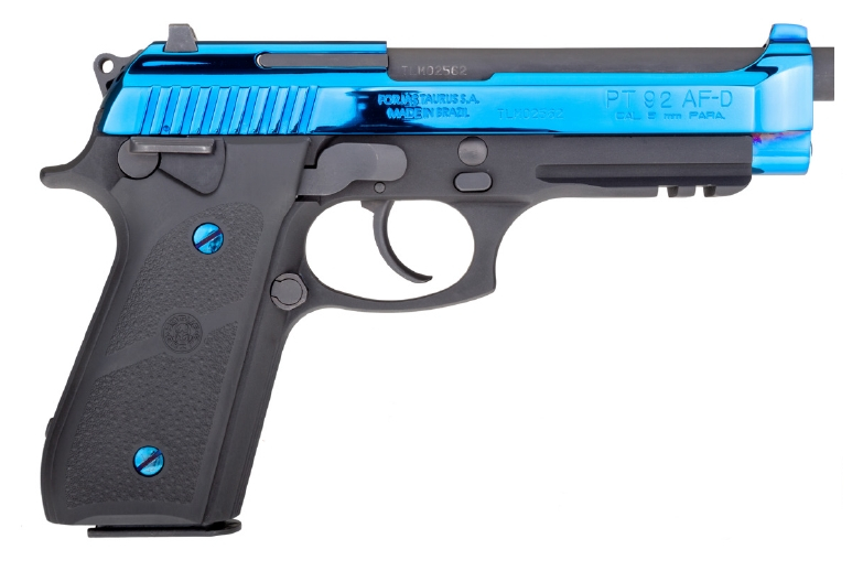 Taurus PT92 9mm DA BL PVD/HOGUE 17Rds 5-inch