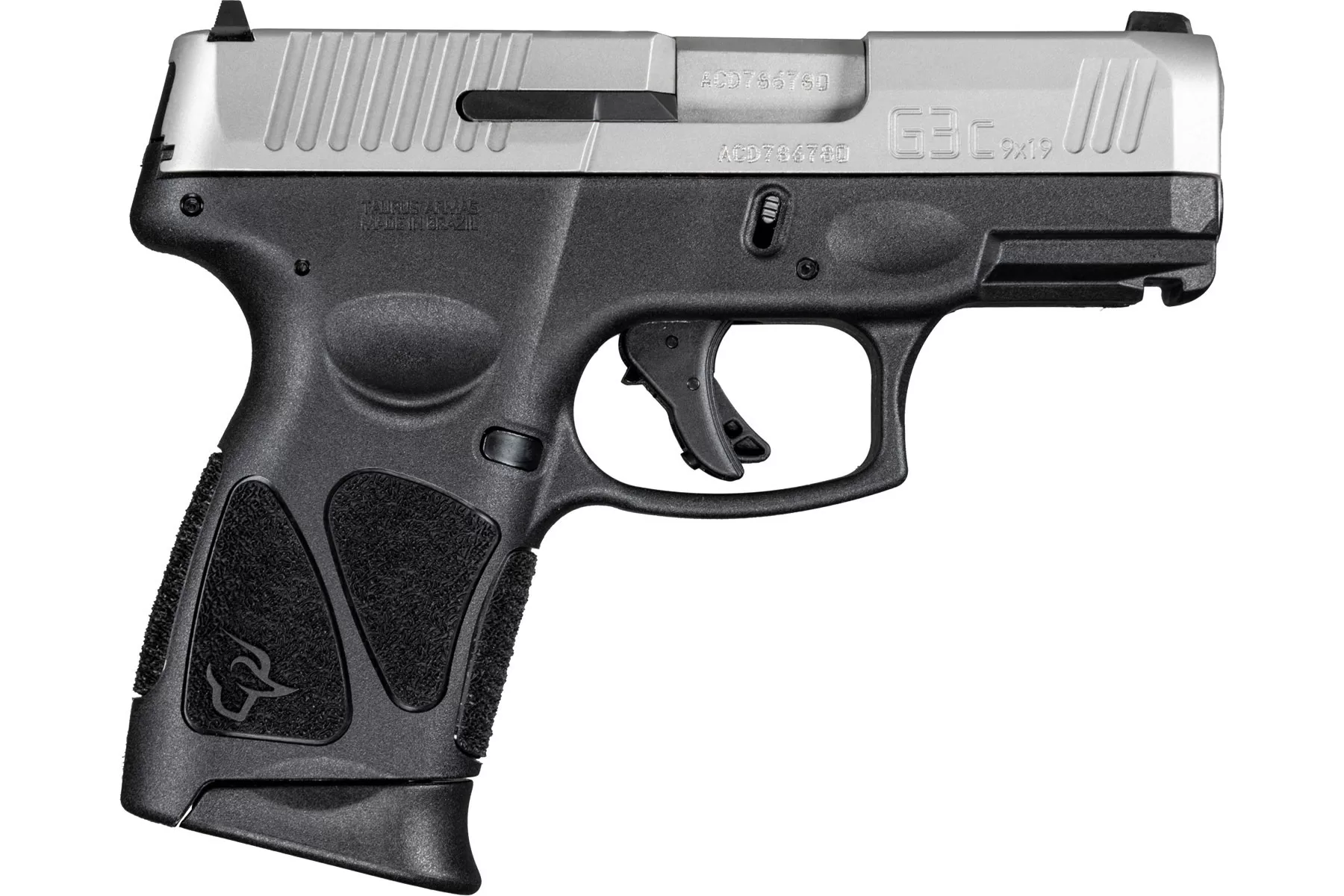 Taurus G3c 9mm, 3.26" Barrel, SS Slide/Black, Manual