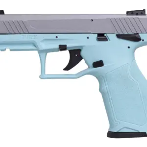 Taurus Tx22 22lr Rimfire Pistol with Cyan Frame AND Satin Nickel Slide