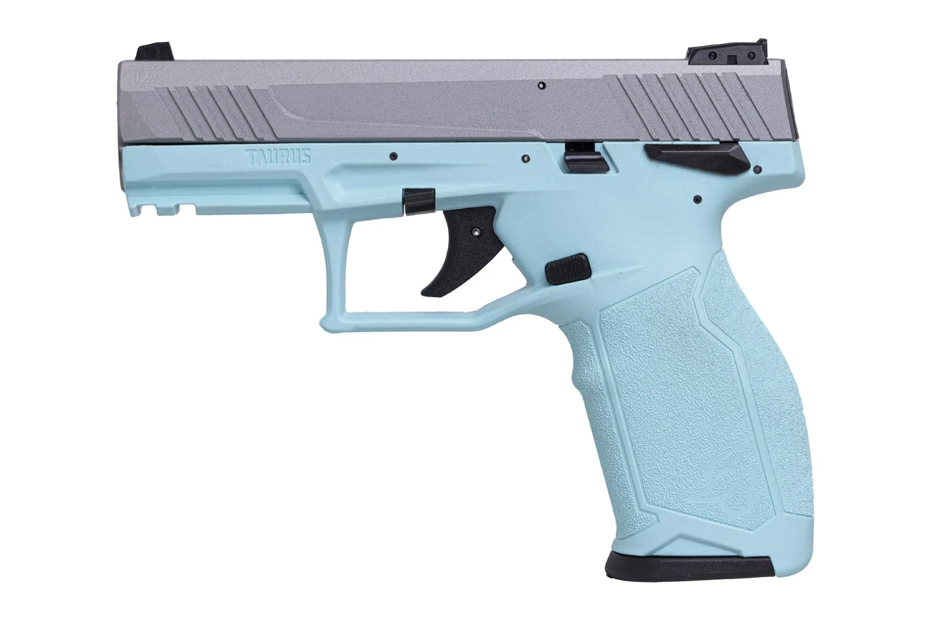 Taurus Tx22 22lr Rimfire Pistol with Cyan Frame AND Satin Nickel Slide