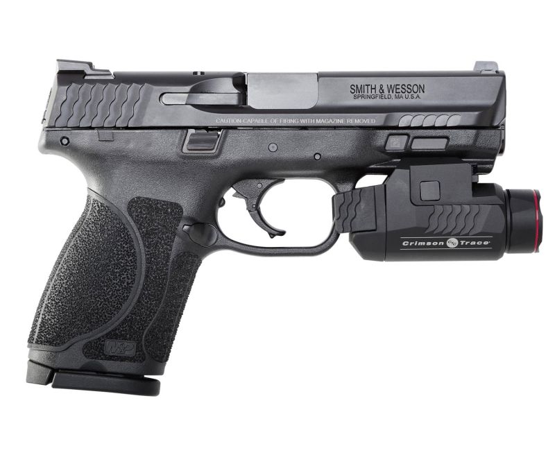 Smith and Wesson M&amp;P9 M2.0 Compact 9mm 4″ Barrel 15-Rounds with Crimson Trace Rail Master Light