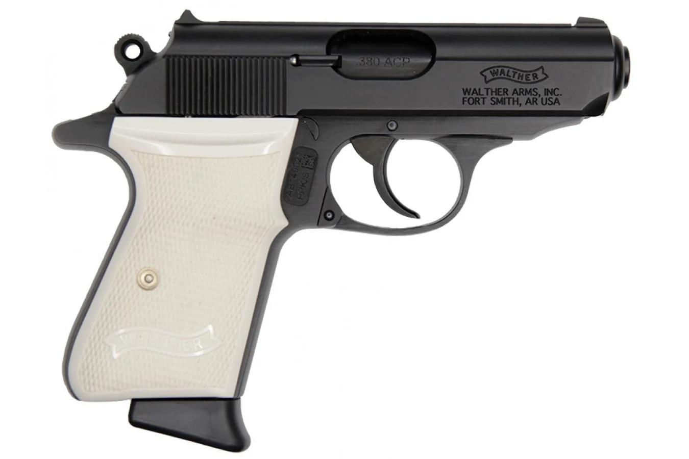 Walther PPK/S 380 ACP Pistol with Black Finish and White