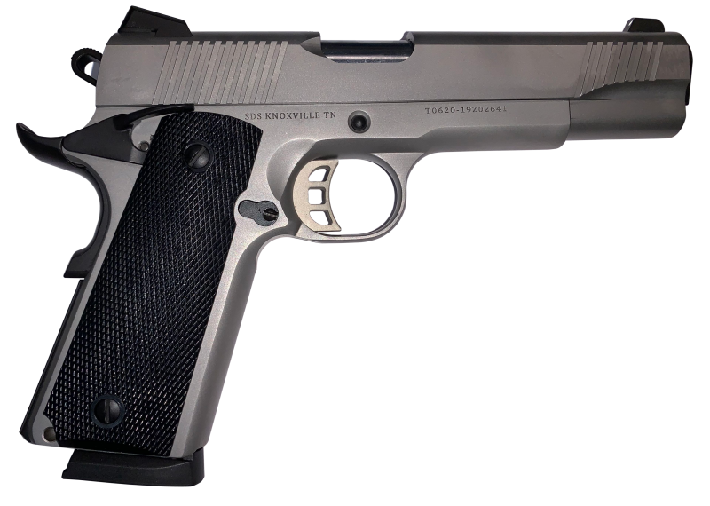 SDS Imports 1911-S45 Stainless .45 ACP 5″ Barrel 8-Rounds – Novak 3-Dot Sights