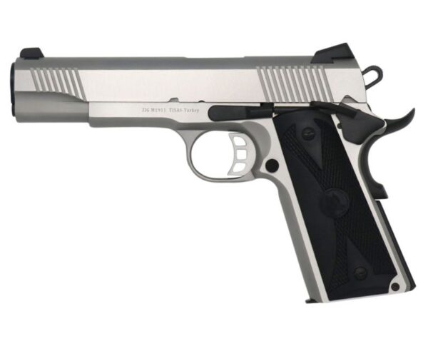 SDS Imports 1911-S45 Stainless .45 ACP 5″ Barrel 8-Rounds – Novak 3-Dot Sights