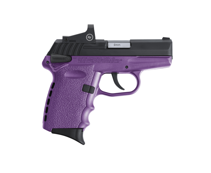 SCCY CPX-1 RD Purple / Black 9mm 3.1″ Barrel 10-Rounds CTS-1000 Reflex Sight