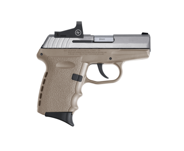 SCCY CPX-2 RD Stainless / Flat Dark Earth 9mm 3.1″ Barrel 10-Rounds CTS-1500 Reflex Sight