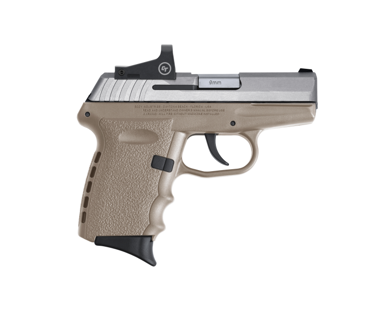 SCCY CPX-2 RD Stainless / Flat Dark Earth 9mm 3.1″ Barrel 10-Rounds CTS-1500 Reflex Sight
