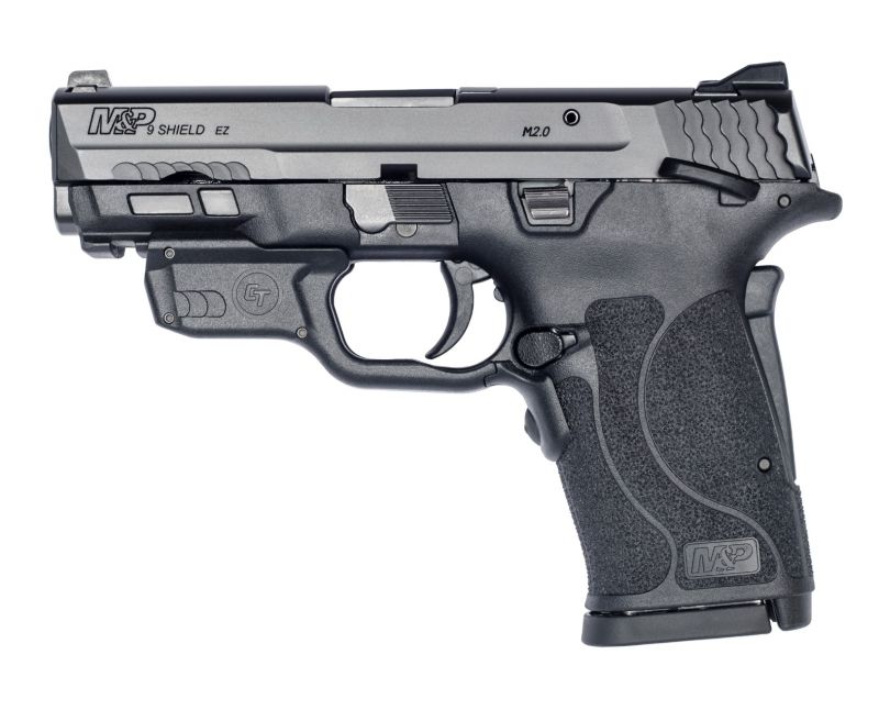 Smith and Wesson M&amp;P9 Shield EZ with Crimson Trace Laserguard 9mm 3.6″ 8-Round Manual Thumb Safety