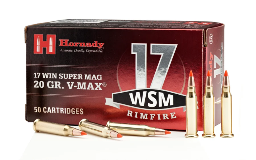 Hornady 83180 17 WSM 20 gr V-Max Rimfire Ammo 50/Box