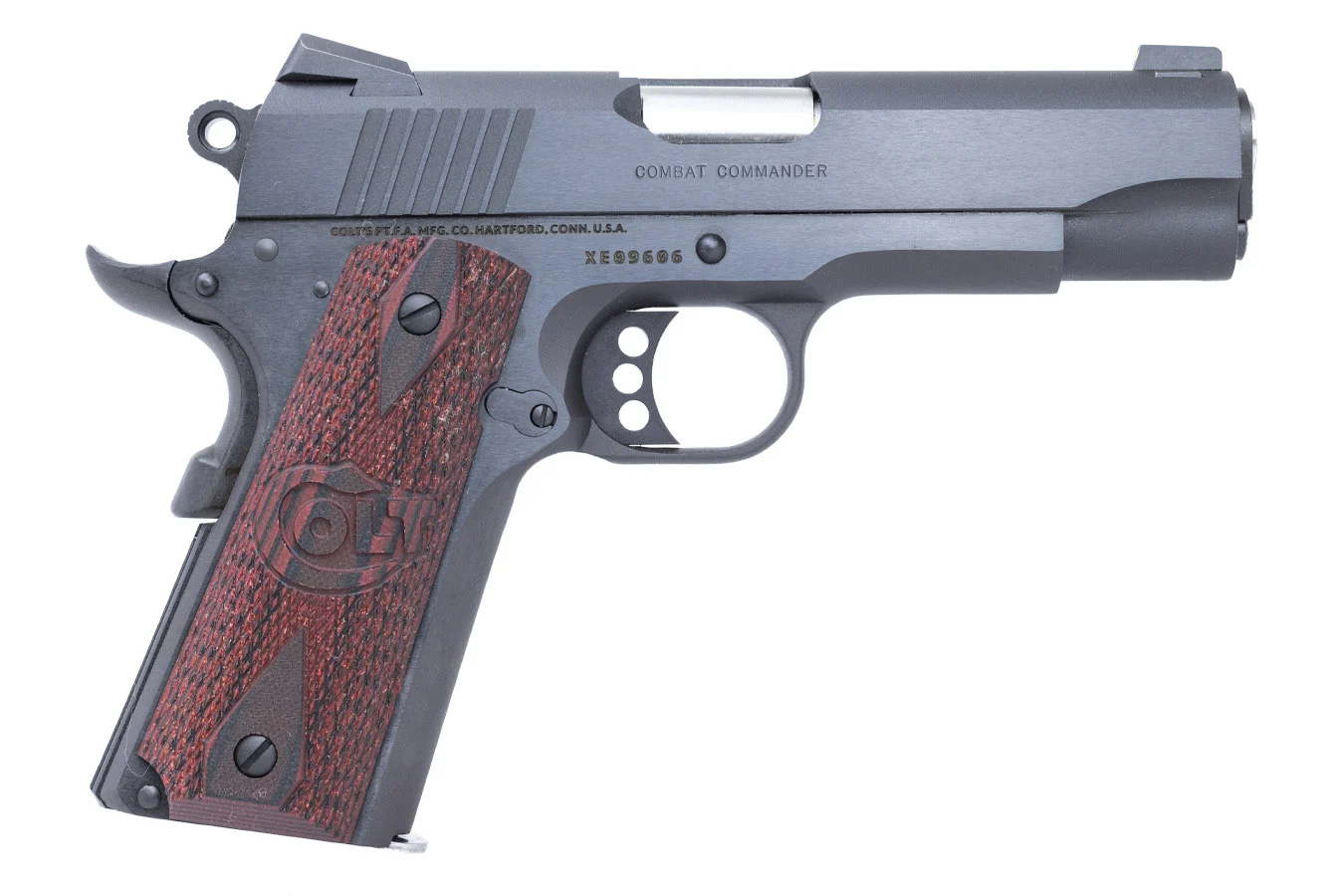 Colt Combat Commander 1911 45 ACP Pistol with Checkered Black Cherry