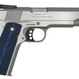 Colt 1911 Gold Cup Lite 45 ACP Stainless Pistol with Blue G10 Grips