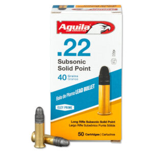Aguila Subsonic .22 Long Rifle Ammunition 1000 Rounds 40 Grain Lead