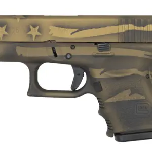 Glock 26 Gen3 9mm Pistol with Coyote Battle Worn Flag Cerakote Finish