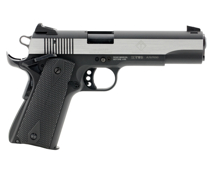 American Tactical Imports German Sport Guns M1911 Semi Auto Pistol Black / Polished Stainless 22 LR 5 inch 10 rd