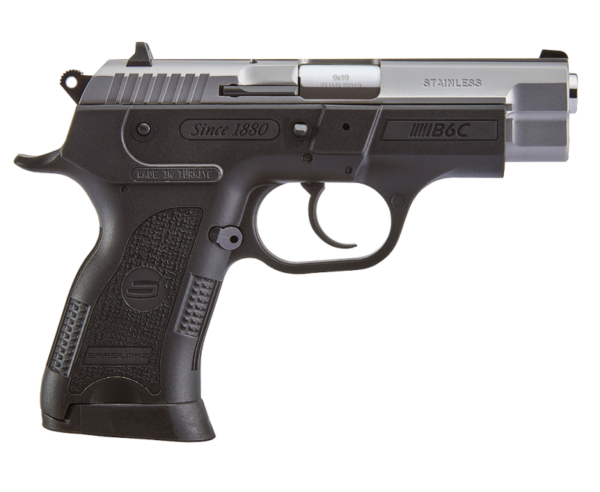 SAR USA B6C Stainless 9mm 3.8″ Barrel 13-Rounds 3-Dot Contrast Sights