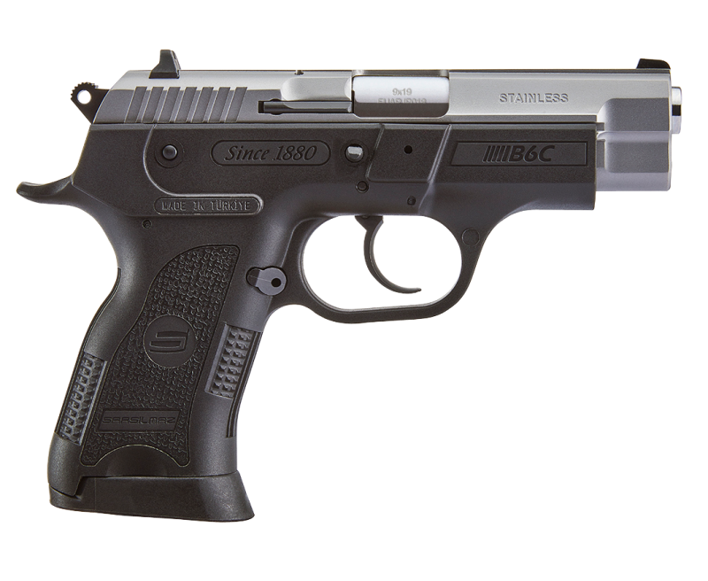 SAR USA B6C Stainless 9mm 3.8″ Barrel 13-Rounds 3-Dot Contrast Sights