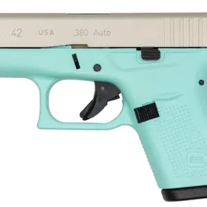 42 380 ACP Robins Egg Blue Cerakote Single Stack Pistol