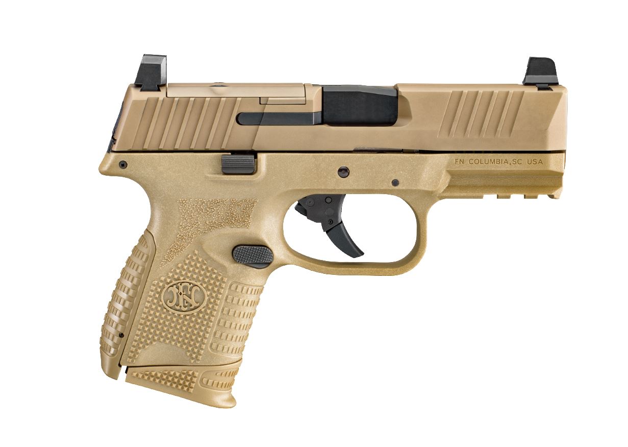 FN Model 509 Compact Flat Dark Earth 9mm 3.7″ 12-Round Contrast Iron Sights
