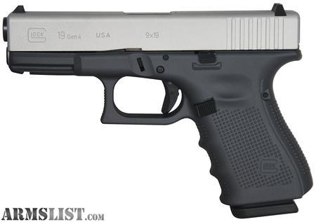 Glock 19 Gen4 9mm 15-Round Pistol with Battleship Gray