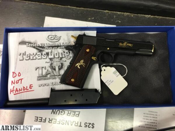 Colt Texas Longhorn Series 70 45 ACP 1911 with 24kt