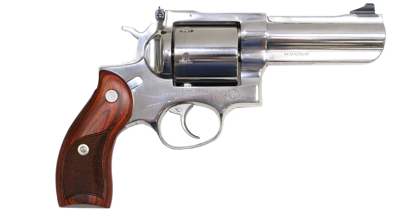 Ruger Redhawk 44 Rem Mag Stainless Revolver with 4