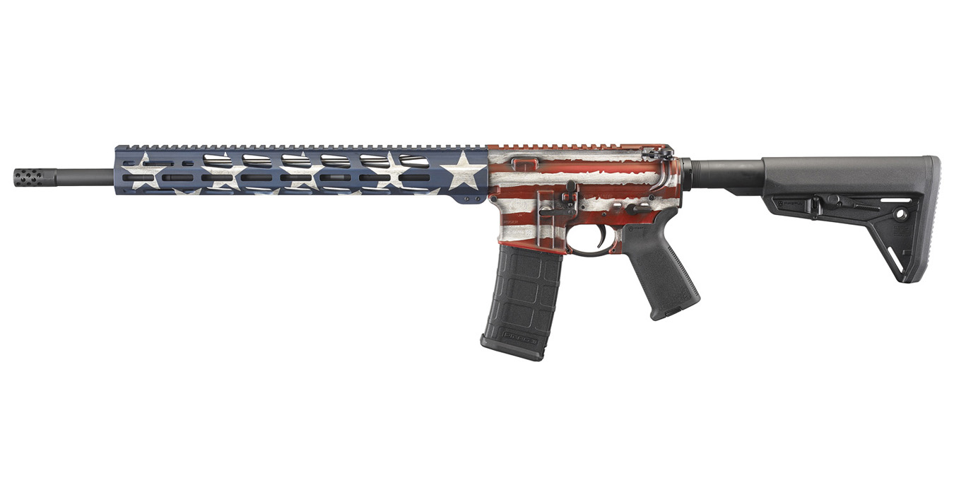 Ruger AR-556 MPR 5.56mm with American Flag Cerakote