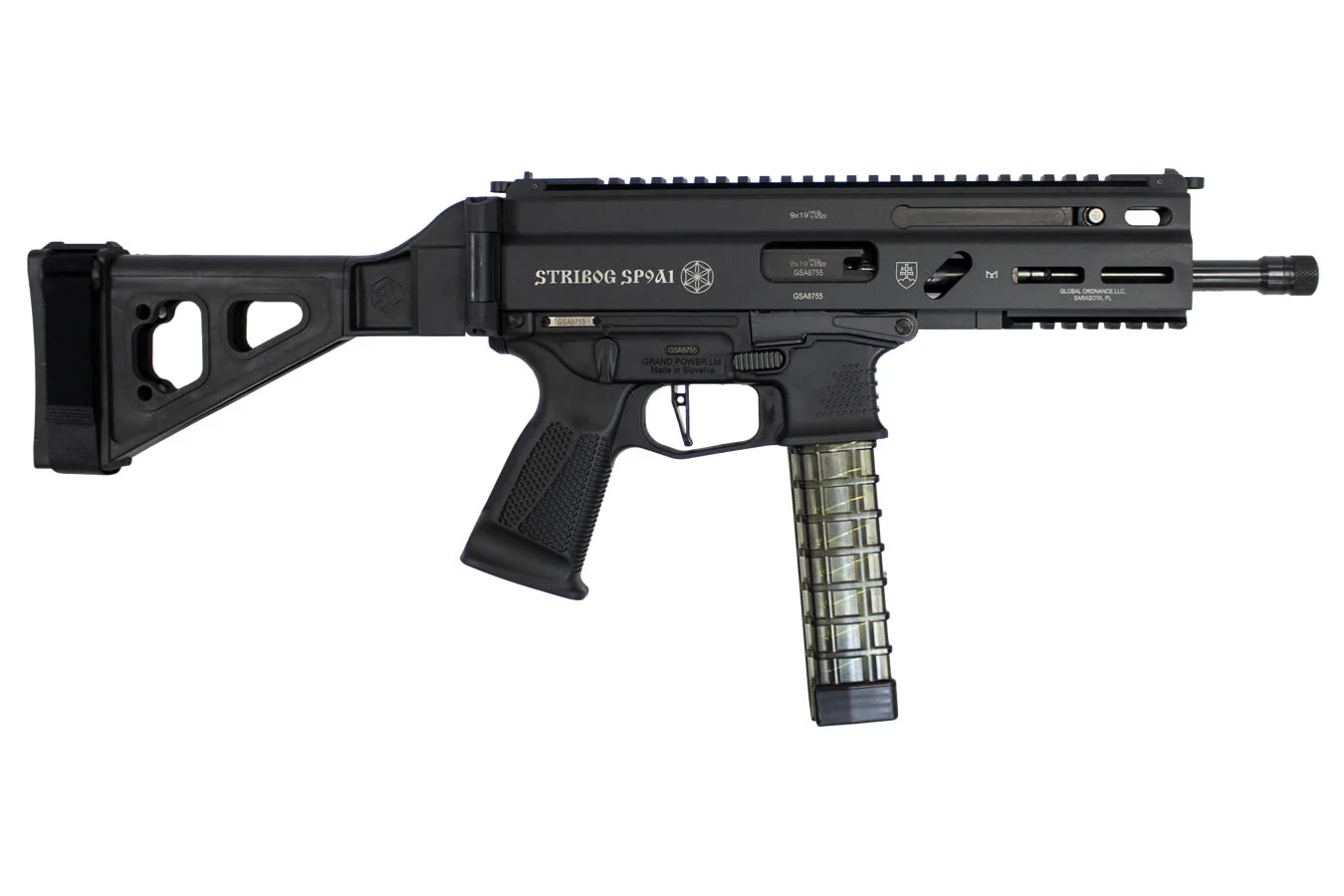 Grand Power Stribog SP9A1 9mm Pistol with SB Tactical