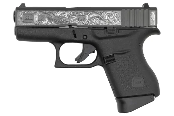 Glock 43 9mm Single Stack Pistol with Custom Engraved
