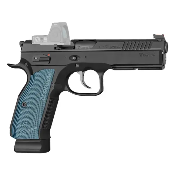 CZ 75 Shadow 2 9mm, 4.89″, Optic Ready, Blue Grips