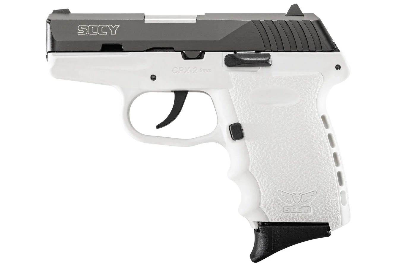 SCCY CPX-2 9mm White Pistol with Carbon Slide