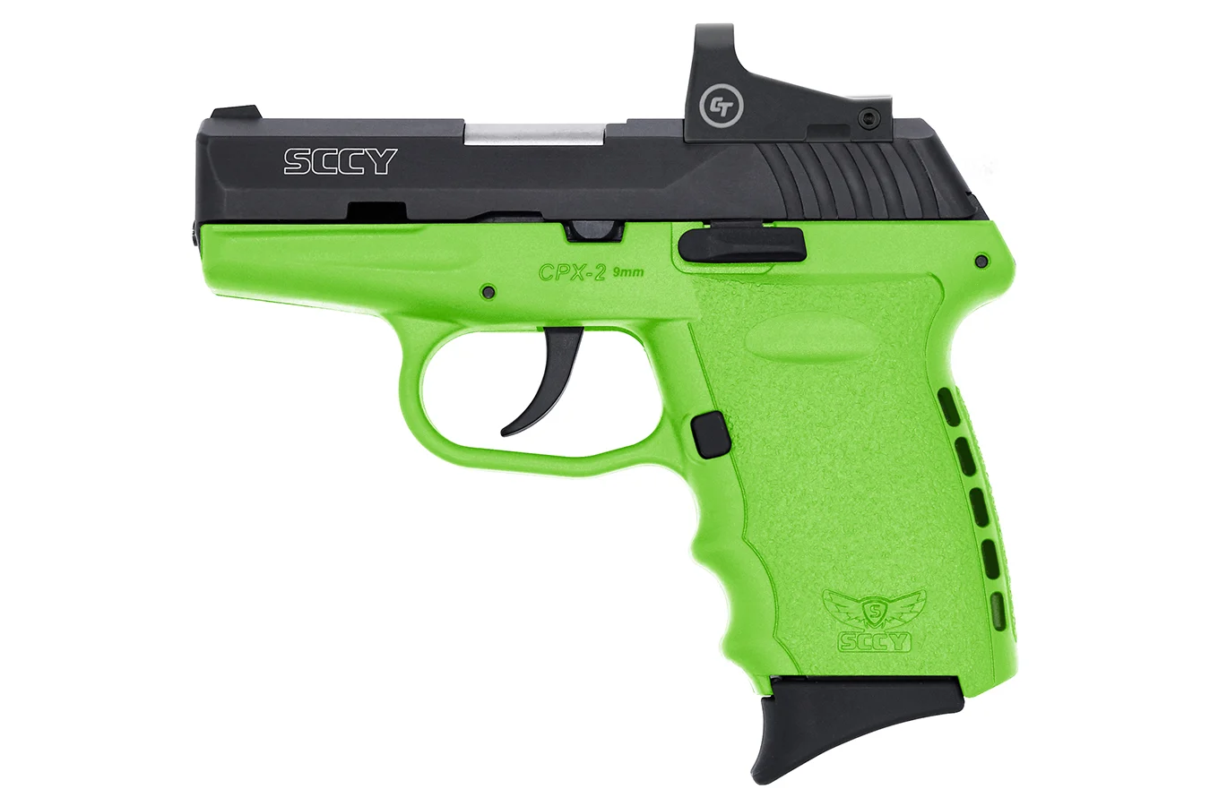 SCCY CPX-2 9mm Lime Green Pistol with Red Dot