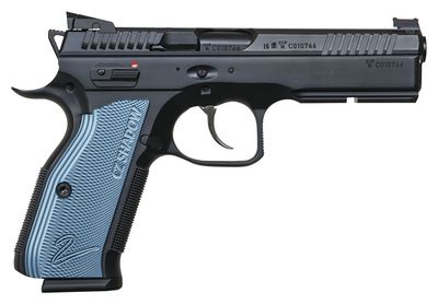 CZ 75 SP-01 Shadow 2 Black Polycoat 9mm 4.89-inch 17Rds Blue Grips Adjustable Sights