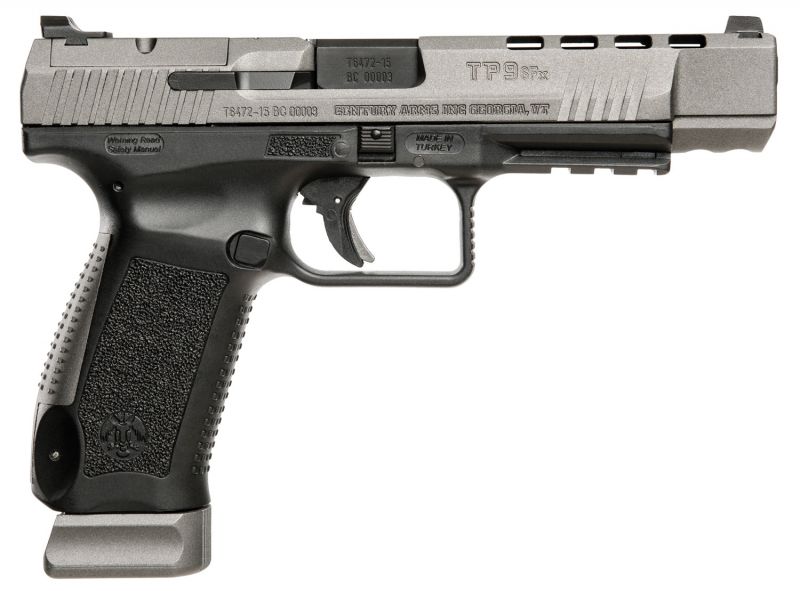 Century Arms Canik TP9SFX 9mm 5.2″ Barrel 20 RDs Black/Gray with Standard Dovetail Sights