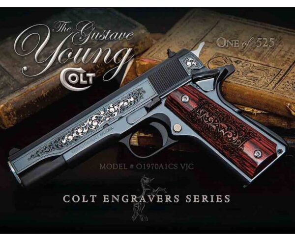 Colt Firearms Series 70 Gustave Young 1911 Royal Blue Engraved .45 ACP 5″ 8 RD 1 of 525