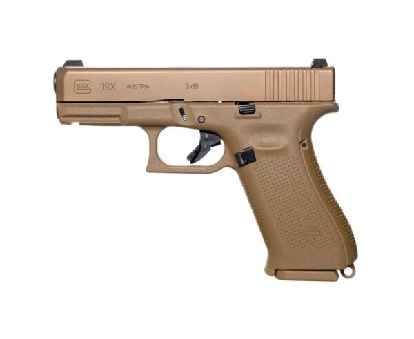 Glock 19X Gen5 9mm 4.01″ Barrel 19 RDs Coyote Tan with Night Sights