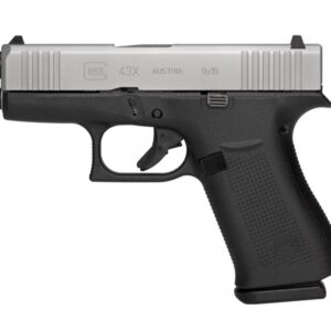 Glock G43X Sub-Compact Silver 9mm 3.39-inch 10Rds with Glock Night Sights