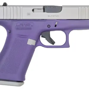 Glock 43x 9mm 10 Round Pistol with Purple Frame AND Silver PVD Slide