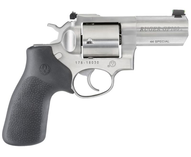 Ruger GP100 Stainless .44 SPC 3-inch 5Rd Fiber Front Sight