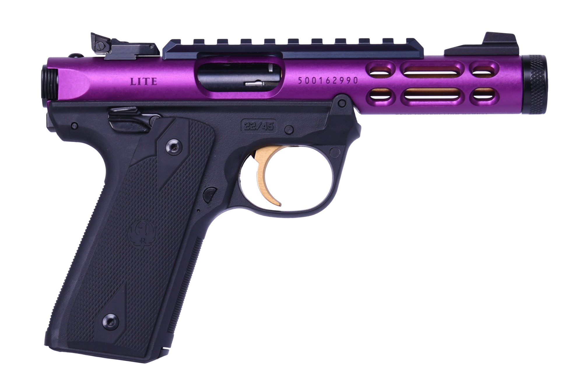 Ruger MKIV 22/45 LT 22LR Purple/Gold 4.4″ 10 RDs