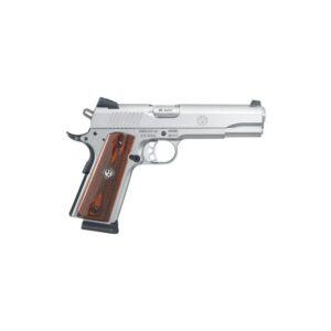 Ruger SR1911 Stainless .45ACP 5-Inch 8Rds Fixed Sights Hardwood Grips
