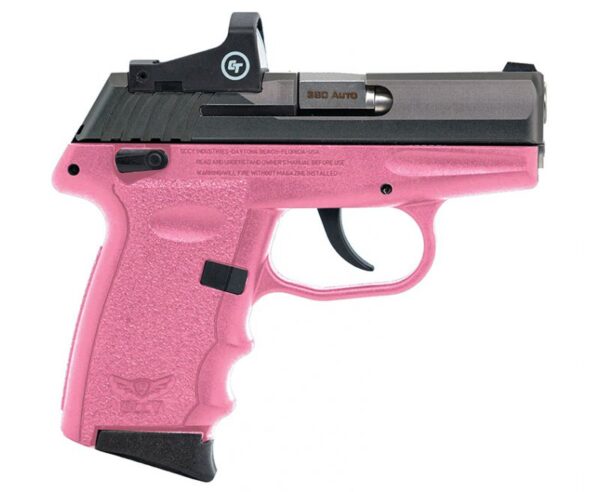 SCCY CPX-4 Pink / Black .380 ACP 3.1″ Barrel 10-Rounds CTS-1500 Red Dot Sight