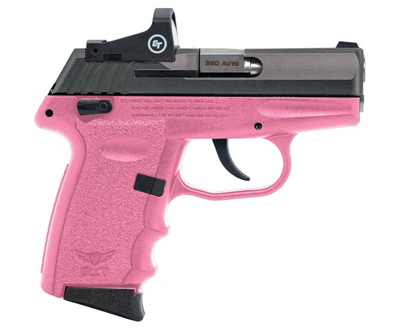 SCCY CPX-4 Pink / Black .380 ACP 3.1″ Barrel 10-Rounds CTS-1500 Red Dot Sight