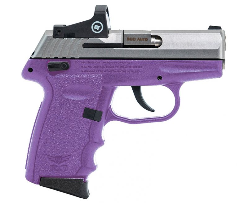 SCCY CPX-4 RD Purple / Stainless .380 ACP 3.1″ Barrel 10-Rounds CTS-1500 Red Dot Sight
