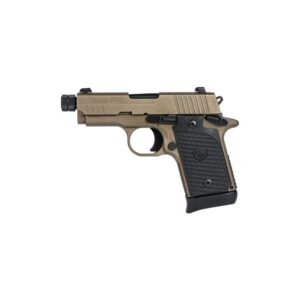 Sig Sauer P938 Emperor Scorpion Flat Dark Earth 9mm Luger 3.5 Inch 6 Rounds Black Hogue G10 Piranha Grip