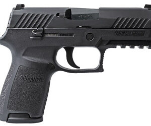 SIG SAUER P320, DOUBLE ACTION ONLY, COMPACT FRAME, 45 ACP, 3.9″ BARREL, POLYMER FRAME, BLACK FINISH, 9RD, 2 MAGS, MASSACHUSETTS [RS-SG320C-45-BSS-MA]