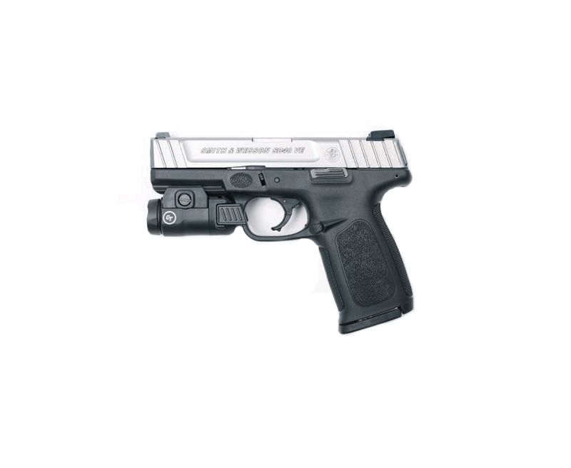 Smith &amp; Wesson SD40 VE Crimson Trace Rail Master 40 S&amp;W 4″ 14 Rounds Stainless