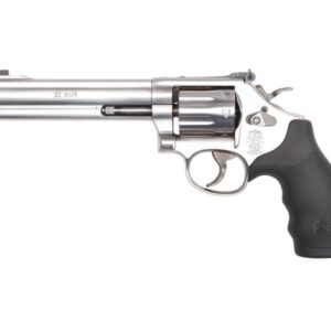 Smith and Wesson 648 Medium K-Frame .22 Mag 6″ Barrel 8 RDs Matte Stainless Partridge FS / Adjustable RS