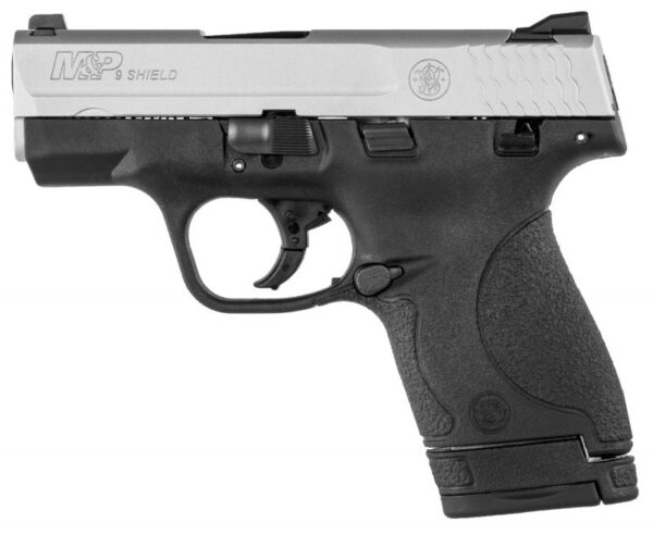 Smith and Wesson M&P9 Shield Stainless / Black 9mm 3.1″ Barrel 7-Rounds